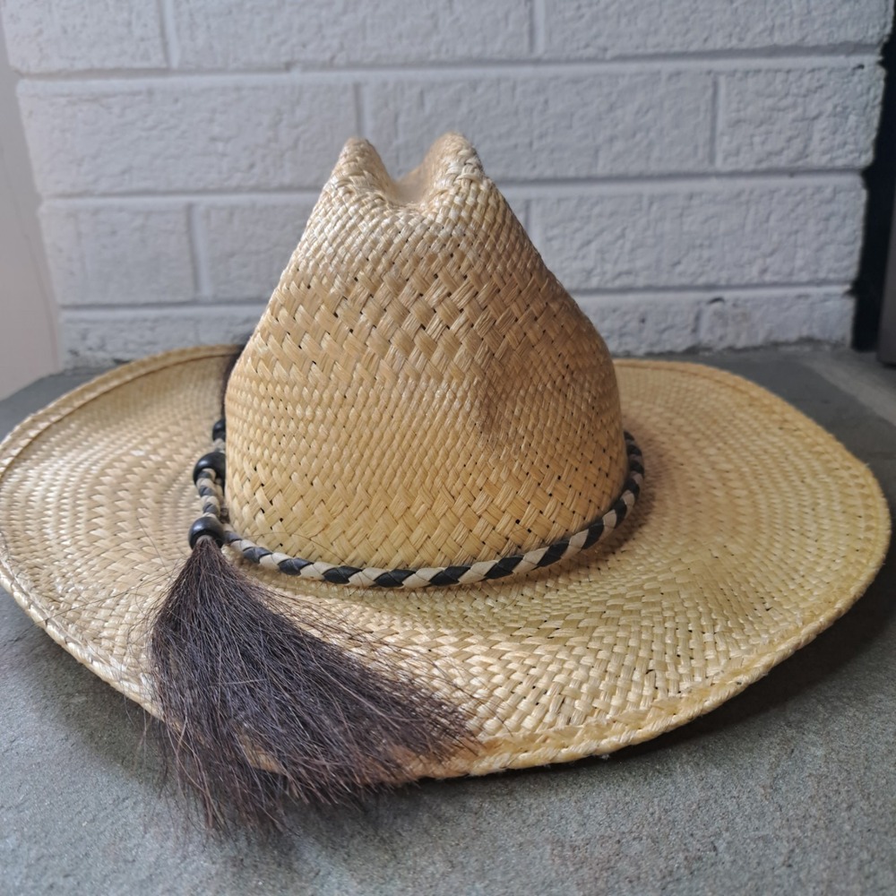 Vintage Western Authentic Resistol Straw Cowboy Hat Made In Usa Self Conforming
